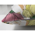 Çift Taraflı Beyaz Zemin Üzerinde Çiçek Desenli Dijital Baskılı Modern Süet Yastık Kırlent Kılıfı Realhomes