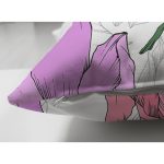 Çift Taraflı Beyaz Zemin Üzerinde Rengarenk Çiçek Desenli Süet Yastık Kırlent Kılıfı Realhomes