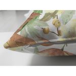 Çift Taraflı Beyaz Zeminli Sonbahar Yaprak Desenli Dijital Baskılı Modern Süet Yastık Kırlent Kılıfı Realhomes