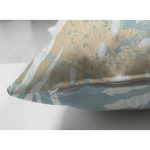 Çift Taraflı Renkli Zemin Üzerinde Yaprak Desenli Mermer Motifli Süet Yastık Kırlent Kılıfı Realhomes