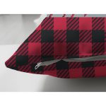 Çift Taraflı Beyaz Zemin Üzerinde Ekose Desenli Geyik Desenli Modern Süet Yastık Kırlent Kılıfı Realhomes