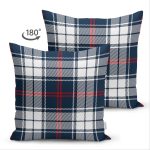 - Suet-K-8669-Gorsel2 - Realhomes Çift Taraflı Beyaz Zemin Üzerinde Renkli Ekose Desenli Süet Yastık Kırlent Kılıfı Realhomes