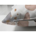 Çift Taraflı Beyaz Zemin Üzerinde Soft Renkli Yaprak Motifli Modern Süet Yastık Kırlent Kılıfı Realhomes