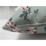 Çift Taraflı Rengarenk Zemin Üzerinde Yeşil Yapraklı Çiçek Desenli Modern Süet Yastık Kırlent Kılıfı Realhomes