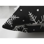 - Suet-K-8691-Gorsel3 - Realhomes  Çift Taraflı Siyah Zeminli Beyaz Kartanesi Desenli Dijital Baskılı Modern Süet Yastık Kırlent Kılıfı Realhomes