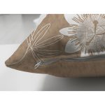 Çift Taraflı Pastel Zemin Üzerinde Beyaz Çiçek Desenli Süet Yastık Kırlent Kılıfı Realhomes