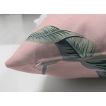 - Suet-K-8699-Gorsel3 - Realhomes Çift Taraflı Pastel Zeminli Yeşil Yaprak Desenli Dijital Baskılı Modern Süet Yastık Kırlent Kılıfı Realhomes