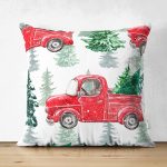 - Suet-K-8703-Gorsel1 - Realhomes Çift Taraflı Beyaz Zemin Üzerinde Çamağacı Desenli Dijital Baskılı Modern Süet Yastık Kırlent Kılıfı Realhomes