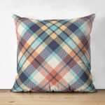 - Suet-K-8704-Gorsel1 - Realhomes Çift Taraflı Renkli Zemin Üzerinde Pastel Renkli Ekose Desenli Modern Süet Yastık Kırlent Kılıfı Realhomes