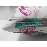 Çift Taraflı Beyaz Zeminli Renkli Yaprak Desenli Dijital Baskılı Modern Süet Yastık Kırlent Kılıfı Realhomes