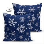 Çift Taraflı Renkli Zemin Üzerinde Beyaz Kartanesi Desenli Dijital Baskılı Modern Süet Yastık Kılıfı Realhomes