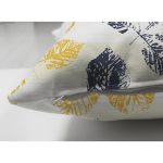 Çift Taraflı Beyaz Zeminli Renkli Yaprak Desenli Dijital Baskılı Modern Süet Yastık Kırlent Kılıfı Realhomes