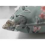 Çift Taraflı Rengarenk Zemin Üzerinde Çiçek Desenli Dijital Baskılı Modern Süet Yastık Kırlent Kılıfı Realhomes