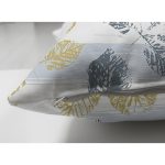 Çift Taraflı Beyaz Zeminli Renkli Yaprak Desenli Dijital Baskılı Modern Süet Yastık Kırlent Kılıfı Realhomes