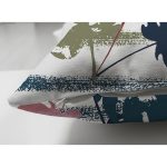 Çift Taraflı Beyaz Zemin Üzerinde Pastel Renkli Yaprak Desenli Modern Süet Yastık Kırlent Kılıfı Realhomes