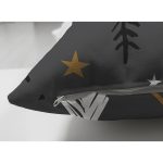 Çift Taraflı Renkli Zemin Üzerinde Siyah Geyik Desenli Süet Yastık Kırlent Kılıfı Realhomes