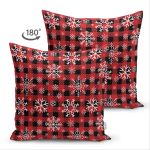 - Suet-K-8732-Gorsel2 - Realhomes Çift Taraflı Kırmızı Ekose Desenli Kartanesi Motifli Dijital Baskılı Modern Süet Yastık Kılıfı Realhomes