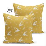 - Suet-K-8737-Gorsel2 - Realhomes Çift Taraflı Renkli Zemin Üzerinde Geyik Desenli Dijital Baskılı Modern Süet Yastık Kırlent Kılıfı Realhomes