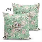 Çift Taraflı Rengarenk Zemin Üzerinde Çiçek Motifli Dijital Baskılı Modern Süet Yastık Kırlent Kılıfı Realhomes