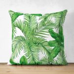 - Suet-K-8740-Gorsel1 - Realhomes Çift Taraflı Beyaz Zemin Üzerinde Çiçek Desenli Dijital Baskılı Modern Süet Yastık Kırlent Kılıfı Realhomes