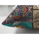 Çift Taraflı Renkli Zeminli Geometrik Desenli Dijital Baskılı Modern Süet Yastık Kırlent Kılıfı Realhomes