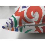 Çift Taraflı Beyaz Zemin Üzerinde Çini Desenli Dijital Baskılı Modern Süet Yastık Kırlent Kılıfı Realhomes