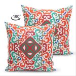 - Suet-K-8762-Gorsel2 - Realhomes Çift Taraflı Beyaz Zemin Üzerinde Çini Desenli Dijital Baskılı Modern Süet Yastık Kırlent Kılıfı Realhomes