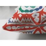 Çift Taraflı Beyaz Zemin Üzerinde Çini Desenli Dijital Baskılı Modern Süet Yastık Kırlent Kılıfı Realhomes