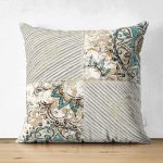 Çift Taraflı Renkli Zeminli Geometrik Desenli Dijital Baskılı Modern Süet Yastık Kırlent Kılıfı Realhomes