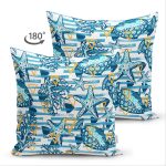 - Suet-K-8782-Gorsel2 - Realhomes Çift Taraflı Beyaz Zeminli Deniz Yıldızı Desenli Dijital Baskılı Modern Süet Yastık Kırlent Kılıfı Realhomes