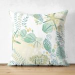 - Suet-K-8784-Gorsel1 - Realhomes Çift Taraflı Beyaz Zeminli Deniz Yıldızı Desenli Dijital Baskılı Modern Süet Yastık Kırlent Kılıfı Realhomes