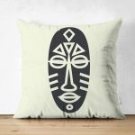 - Suet-K-8803-Gorsel1 - Realhomes Çift Taraflı Renkli Zemin Üzerinde Onedraw Çizimli Yerli Silüeti Süet Yastık Kırlent Kılıfı Realhomes