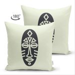 - Suet-K-8803-Gorsel2 - Realhomes Çift Taraflı Renkli Zemin Üzerinde Onedraw Çizimli Yerli Silüeti Süet Yastık Kırlent Kılıfı Realhomes