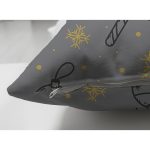 Çift Taraflı Renkli Zemin Üzerinde Gold Detaylı Kartanesi Desenli Süet Yastık Kırlent Kılıfı Realhomes