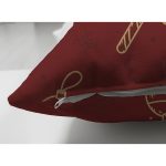 Çift Taraflı Renkli Zemin Üzerinde Gold Detaylı Yılbaşı Çorabı Desenli Süet Yastık Kırlent Kılıfı Realhomes