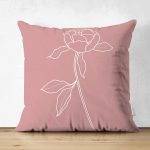 Çift Taraflı Pastel Zemin Üzerinde Beyaz Çiçek Desenli Süet Yastık Kırlent Kılıfı Realhomes