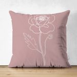 Çift Taraflı Pastel Zemin Üzerinde Beyaz Çiçek Desenli Süet Yastık Kırlent Kılıfı Realhomes