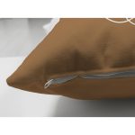 Çift Taraflı Renkli Zemin Üzerinde Onedraw Çizimli Bayan Silüeti Süet Yastık Kırlent Kılıfı Realhomes