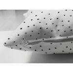 Çift Taraflı Beyaz Zemin Üzerinde Siyah Puantiyeli Kaktüs Desenli Süet Yastık Kırlent Kılıfı Realhomes