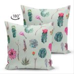 - Suet-K-8852-Gorsel2 - Realhomes Çift Taraflı Renkli Zemin Üzerinde Kaktüs Desenli Dijital Baskılı Modern Süet Yastık Kırlent Kılıfı Realhomes