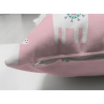 Çift Taraflı Renkli Zeminli Sevimli Zurafa Desenli Dijital Baskılı Modern Süet Yastık Kırlent Kılıfı Realhomes