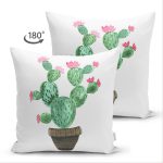 - Suet-K-8863-Gorsel2 - Realhomes Çift Taraflı Beyaz Zemin Üzerinde Kaktüs Desenli Dijital Baskılı Modern Süet Yastık Kırlent Kılıfı Realhomes