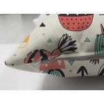 Çift Taraflı Renkli Zeminli Sevimli Kaktüs Desenli Dijital Baskılı Modern Süet Yastık Kırlent Kılıfı Realhomes