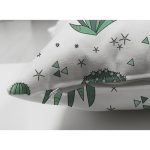 Çift Taraflı Beyaz Zeminli Renkli Kaktüs Desenli Dijital Baskılı Modern Süet Yastık Kırlent Kılıfı Realhomes