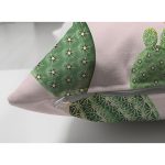 Çift Taraflı Renkli Zemin Üzerinde Kaktüs Desenli Dijital Baskılı Modern Süet Yastık Kırlent Kılıfı Realhomes