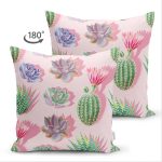 - Suet-K-8881-Gorsel2 - Realhomes Çift Taraflı Renkli Zemin Üzerinde Kaktüs Desenli Dijital Baskılı Modern Süet Yastık Kırlent Kılıfı Realhomes