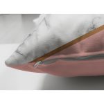 Çift Taraflı Renkli Geometrik Desenli Mermer Motifli Dijital Baskılı Modern Süet Kırlent Kılıfı Realhomes