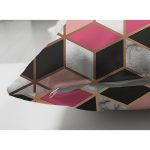 Çift Taraflı Renkli Geometrik Desenli Mermer Motifli Dijital Baskılı Modern Süet Kırlent Kılıfı Realhomes