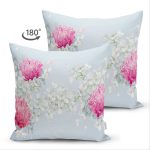 - Suet-K-8923-Gorsel2 - Realhomes  Çift Taraflı Rengarenk Zeminli Ortanca Çiçek Desenli Dijital Baskılı Modern Süet Yastık Kırlent Kılıfı Realhomes