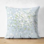 - Suet-K-8924-Gorsel1 - Realhomes  Çift Taraflı Rengarenk Zeminli Beyaz Ortanca Çiçek Desenli Dijital Baskılı Modern Süet Kırlent Kılıfı Realhomes